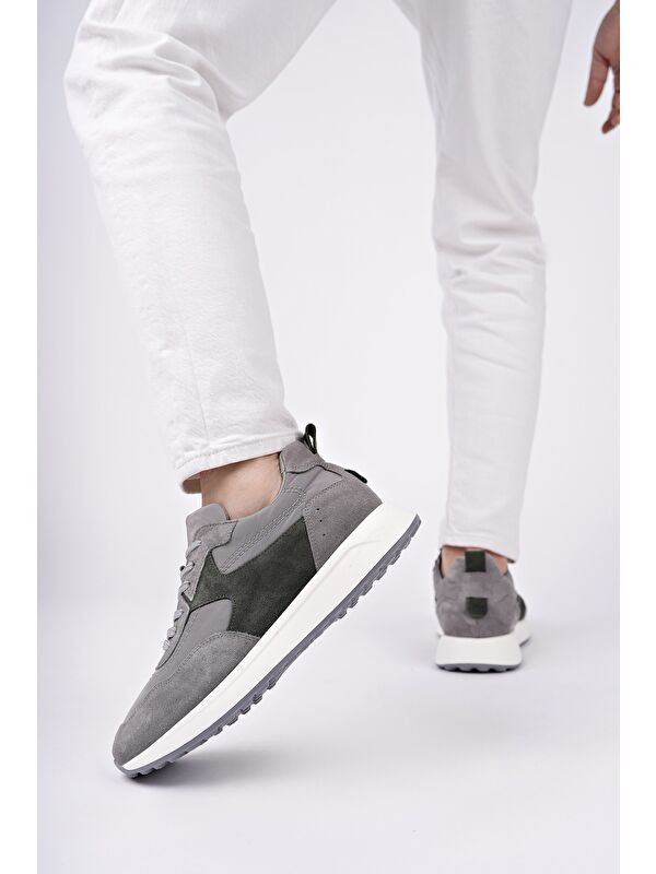 SVENSON Kalın Taban Bağcıklı Hakiki Deri Erkek Günlük Sneaker Spor Ayakkabı - Görsel 4