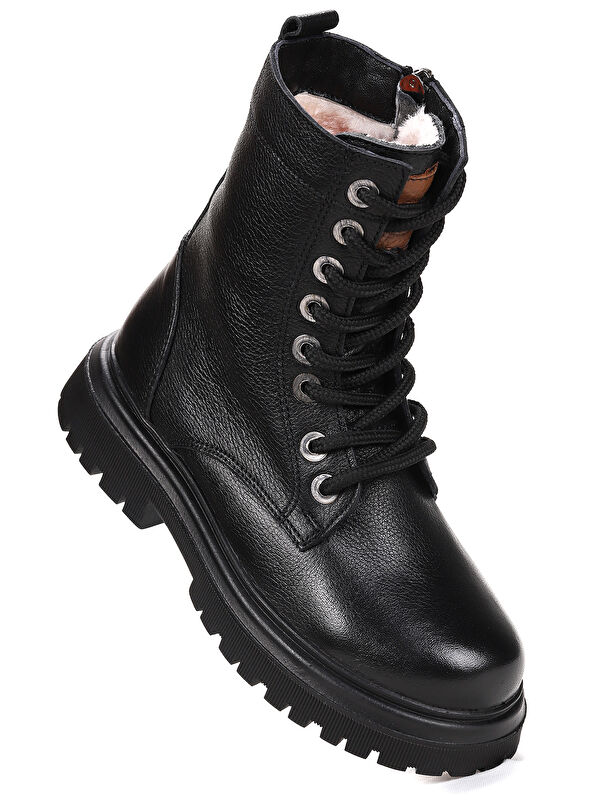 Tife %100 Deri Fermuarlı Erkek Çocuk Bot Ayakkabı - Görsel 2