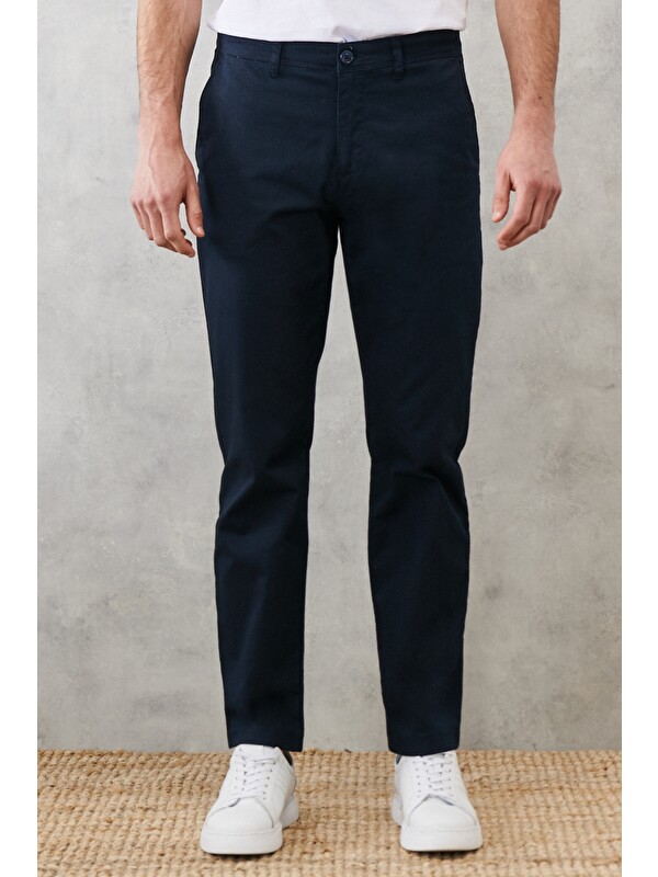 Altınyıldız Classics Erkek Lacivert Comfort Fit Rahat Kesim Chino Casual Pantolon