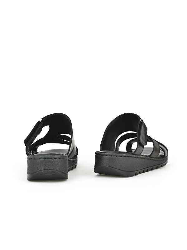 Kadın Hakiki Deri Terlik 1411008Z012 Siyah - Görsel 4