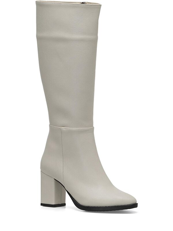 YOKO 3PR Bej Kadın Topuklu Çizme - Görsel 3