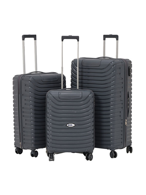 Keo Plus 3’lü Set Füme PP Valiz