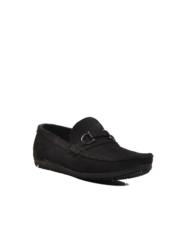 Siyah Nubuk Hakiki Deri Erkek Casual Ayakkabı 505454 M - Görsel 4