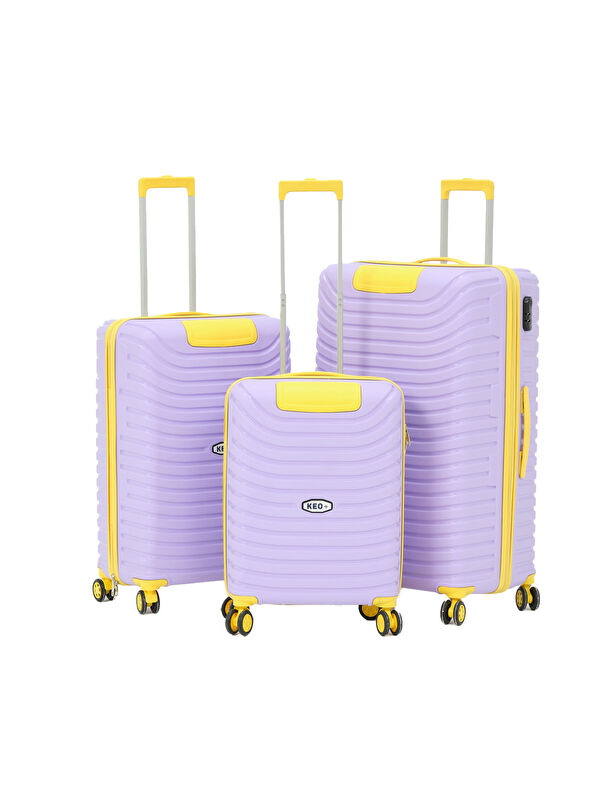 Keo Plus 3’lü Set Lila-Sarı PP Valiz