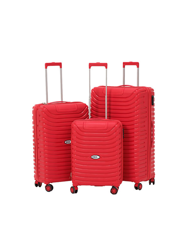 Keo Plus 3’lü Set Kırmızı PP Valiz