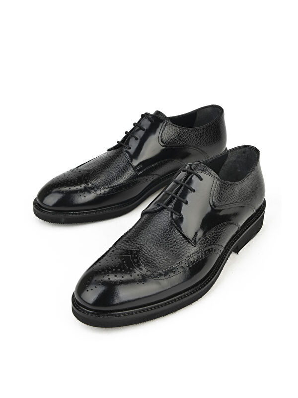 Erkek Hakiki Deri Ayakkabı 143145Z625 Siyah - Görsel 2