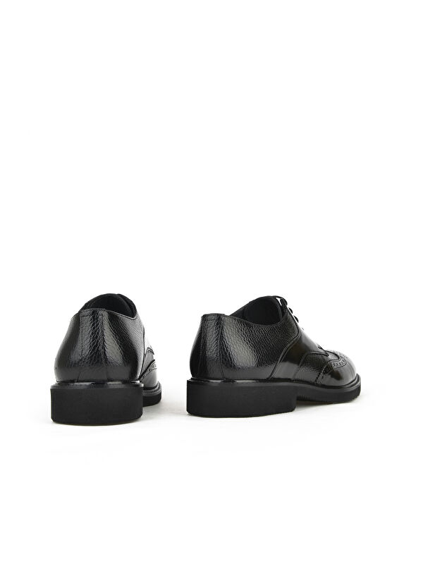 Erkek Hakiki Deri Ayakkabı 143145Z625 Siyah - Görsel 4