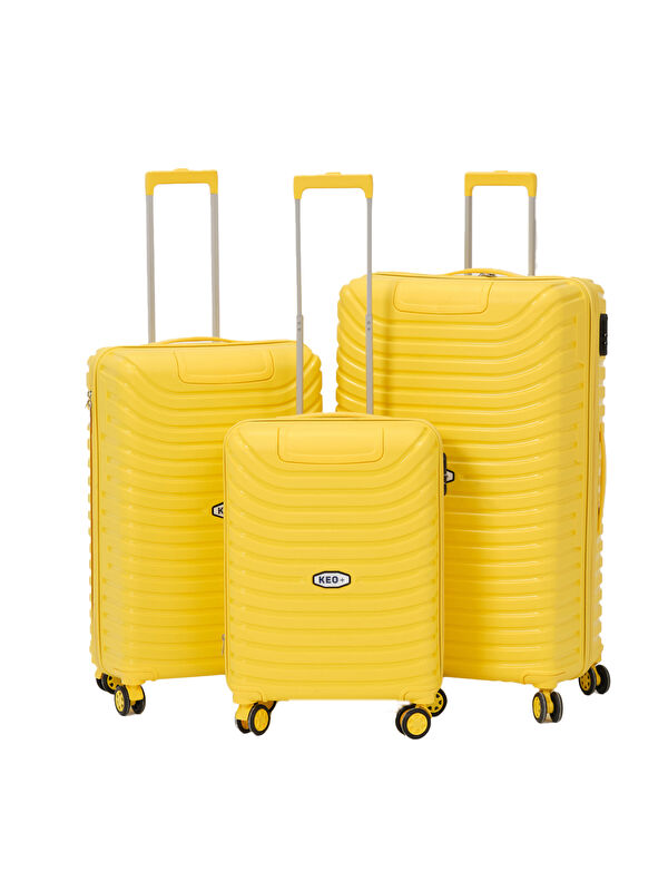 Keo Plus 3’lü Set Sarı PP Valiz