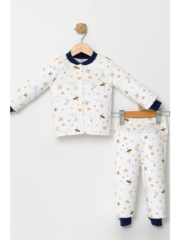 Cantoy Erkek Çocuk  Baskılı Pamuklu 2'Li Pijama Takımı