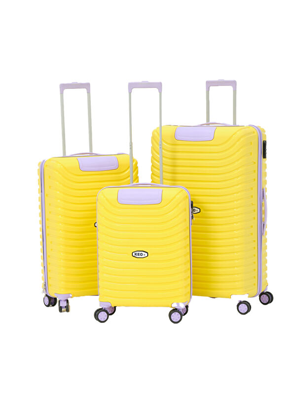Keo Plus 3’lü Set Sarı-Lila PP Valiz