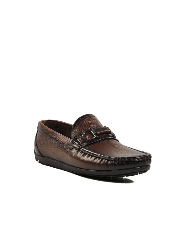 Kahve Hakiki Deri Erkek Casual Ayakkabı 505453 M - Görsel 4