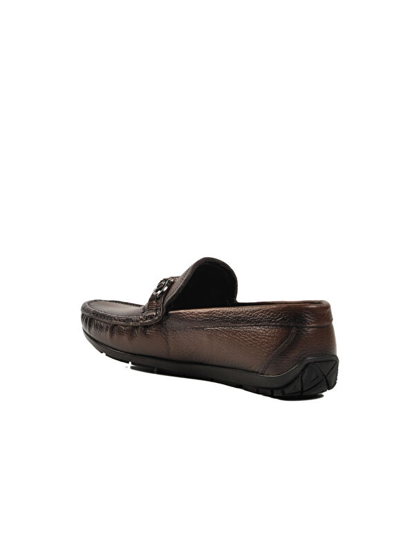 Kahve Hakiki Deri Erkek Casual Ayakkabı 505453 M - Görsel 5