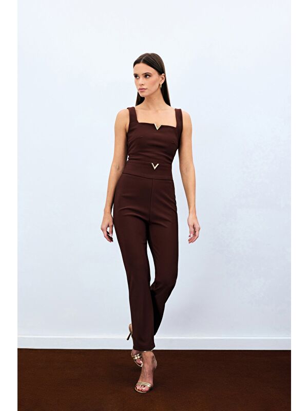 SATEEN Bel Aksesuarlı Pantolon - Kahve