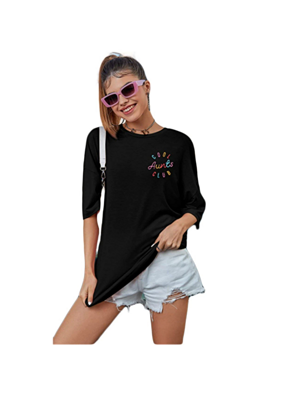 Jane's Baskılı T-shirt - Siyah