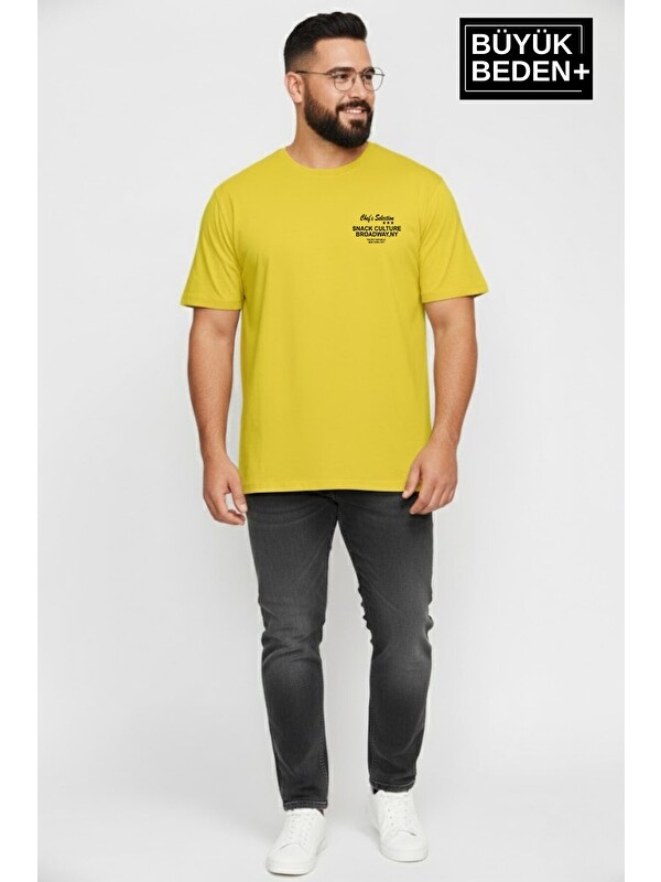 Süperlife Erkek Büyük Beden Chef's Selection Baskılı 3xl-6xl Bisiklet Yaka Tshırt SPR26BTS510-04