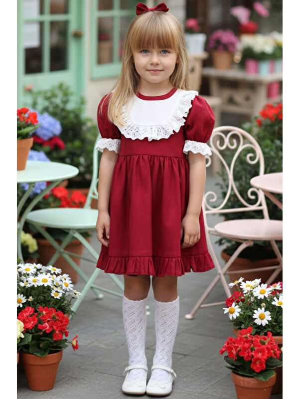 Parla Kids Kız Çocuk Fırfırlı Dantel Detaylı Elbise