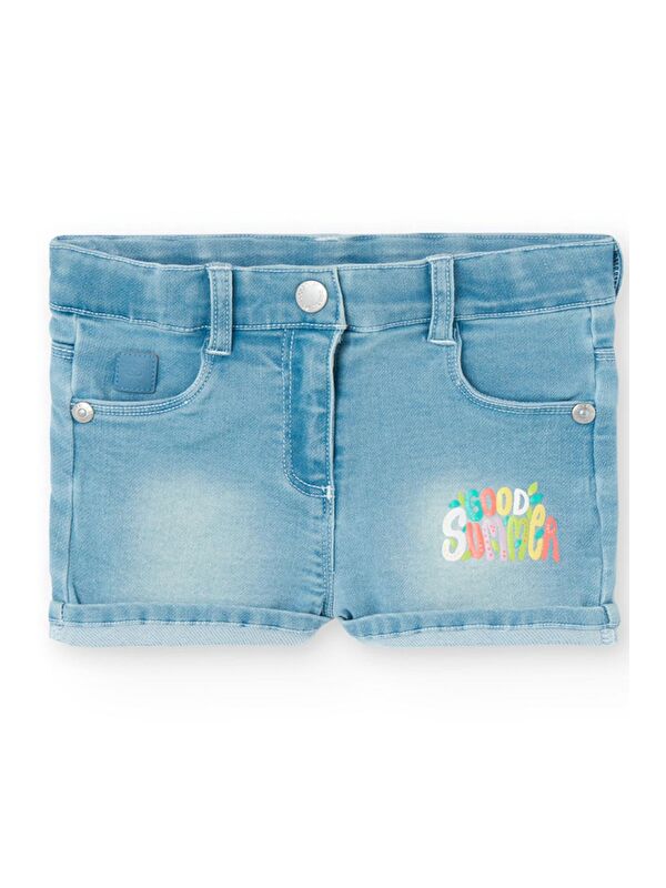 Boboli Good Summer Baskılı Kız Çocuk Denim Şort