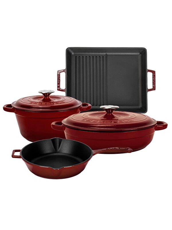 LAVA Bordo Döküm Set – Göz Alıcı Renk, Uzun Ömürlü Döküm Kalitesi