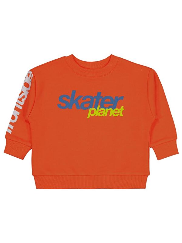 Civil Boys Skater Baskılı 2-5 Yaş Sweatshirt - Turuncu 5-6 Yaş