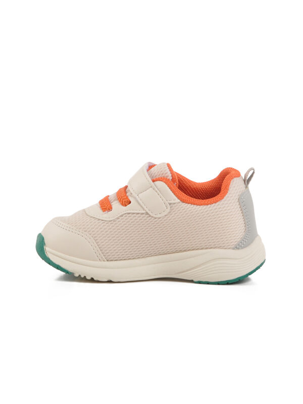 Krem Cırtlı Fileli Hafif Unisex Çocuk Spor Ayakkabı 1931 İ - Görsel 3