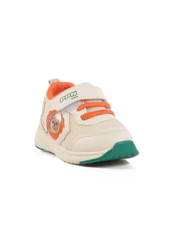 Krem Cırtlı Fileli Hafif Unisex Çocuk Spor Ayakkabı 1931 İ - Görsel 4