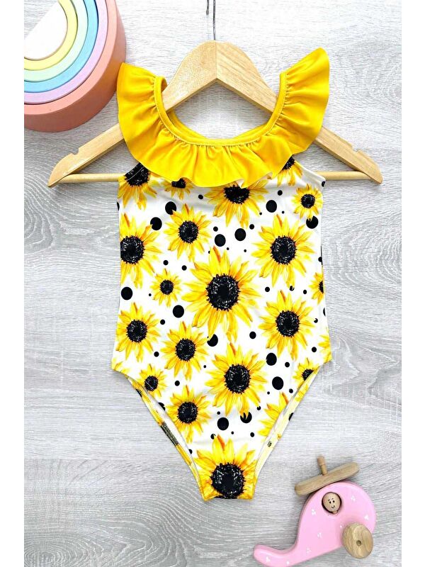 My Kids Wear Çapraz Fırfır Askılı Kız Çocuk Mayo