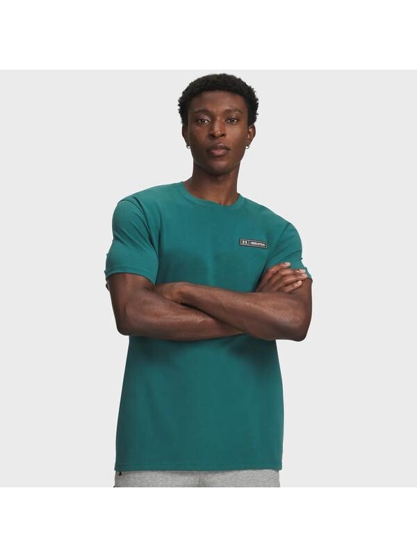 Under Armour Heavyweight Armour Label Erkek Yeşil Tişört