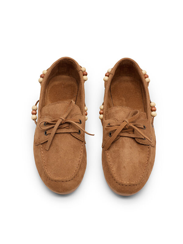 Tonny Black Kahverengi Tonny Black Rahat Kalip Kadın Boncuk Detaylı Günlük Babet