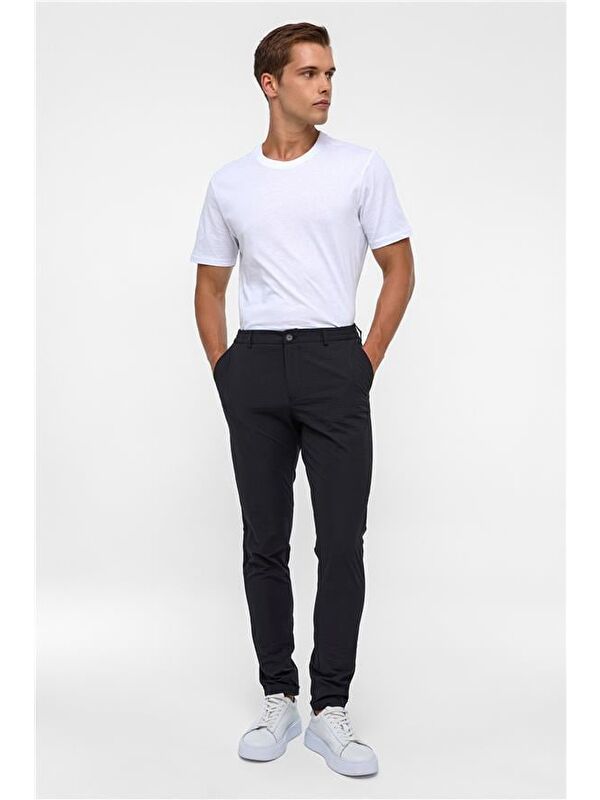 Süvari Siyah Slim Armürlü Jogger Pantolon