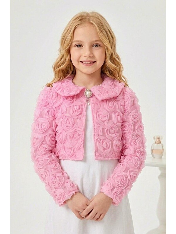 Mnk Baby & Kids Luvia Lase Detay Kız Çocuk Bolero M00812