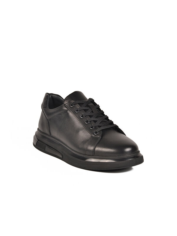 Siyah Bağcıklı Hakiki Deri Erkek Sneaker 2577 M - Görsel 4