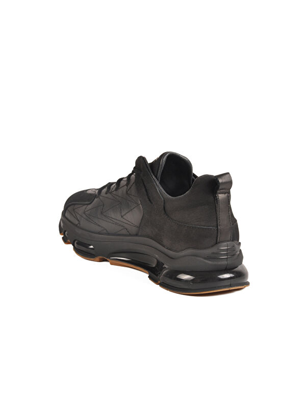 Siyah Bağcıklı Hakiki Deri Erkek Spor Ayakkabı 2623 M - Görsel 5