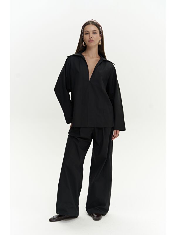 Mai Collection Blenham Siyah Gömlek Pantolon Takım