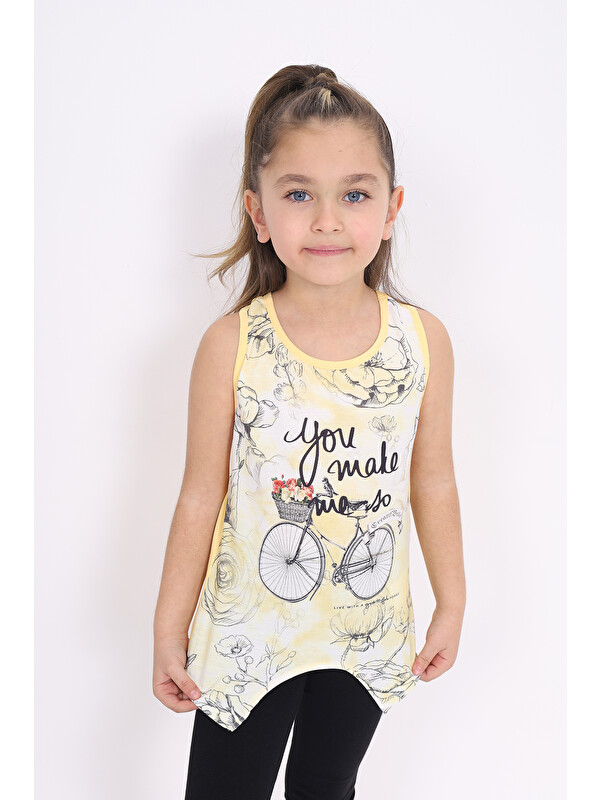 Toontoykids Kız Çocuk Bisiklet Baskılı Atlet