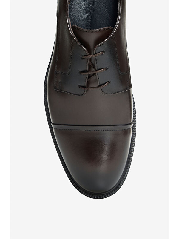 Erkek Kahverengi %100 Deri Klasik Ayakkabı - Görsel 4