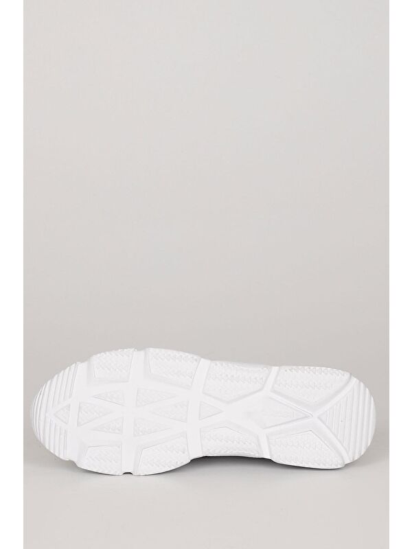 Hakiki Deri Yuvarlak Burun Dolgu Taban Bağcıklı Kadın Sneaker 24186 - Görsel 9