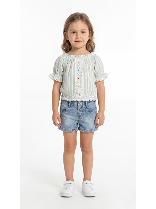 Mışıl Kids Çizgili Fırfırlı Kız Çocuk Alt Üst Takım
