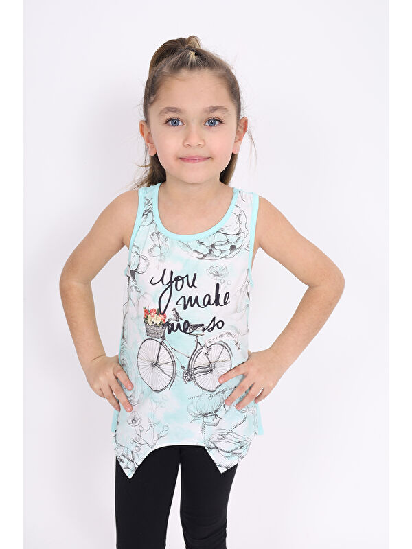Toontoykids Kız Çocuk Bisiklet Baskılı Atlet
