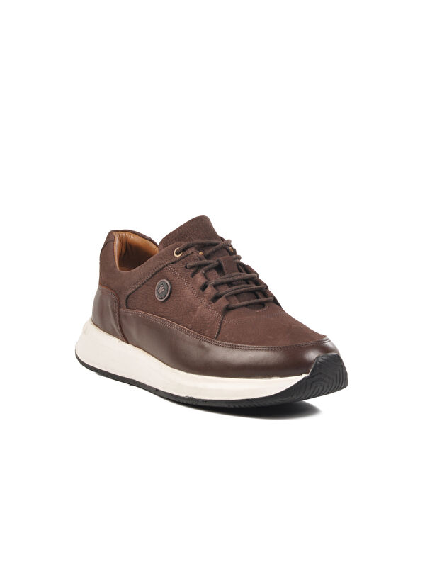 Kahve Nubuk Hakiki Deri Erkek Casual Ayakkabı Pika M - Görsel 4