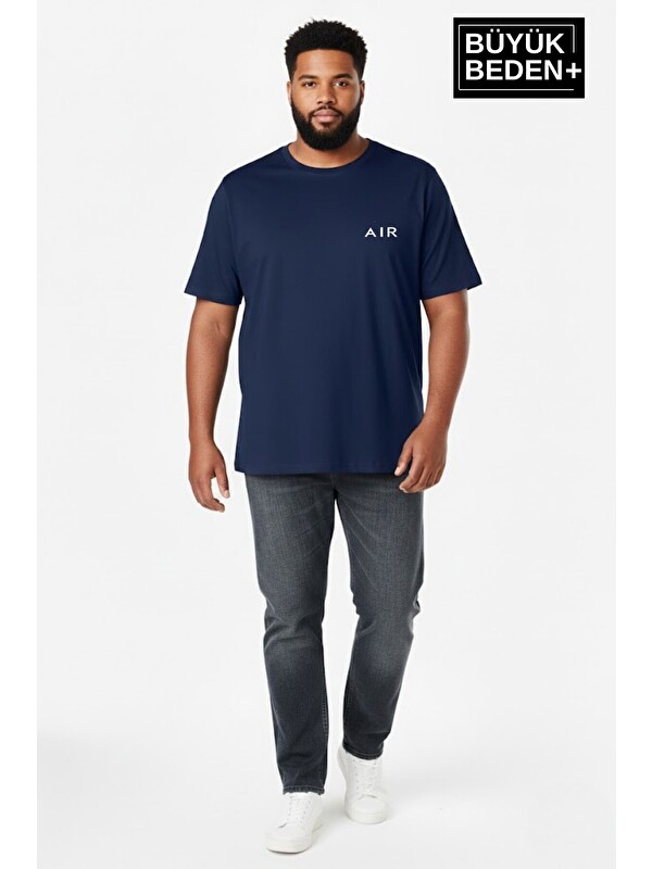 Süperlife Erkek Büyük Beden AR Baskılı 3xl-6xl Bisiklet Yaka Tshırt SPR26BTS510-01