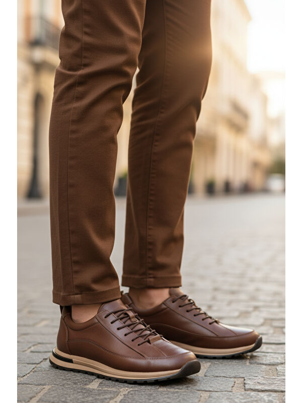 Taba Hakiki Deri Erkek Sneaker 2636 M - Görsel 4