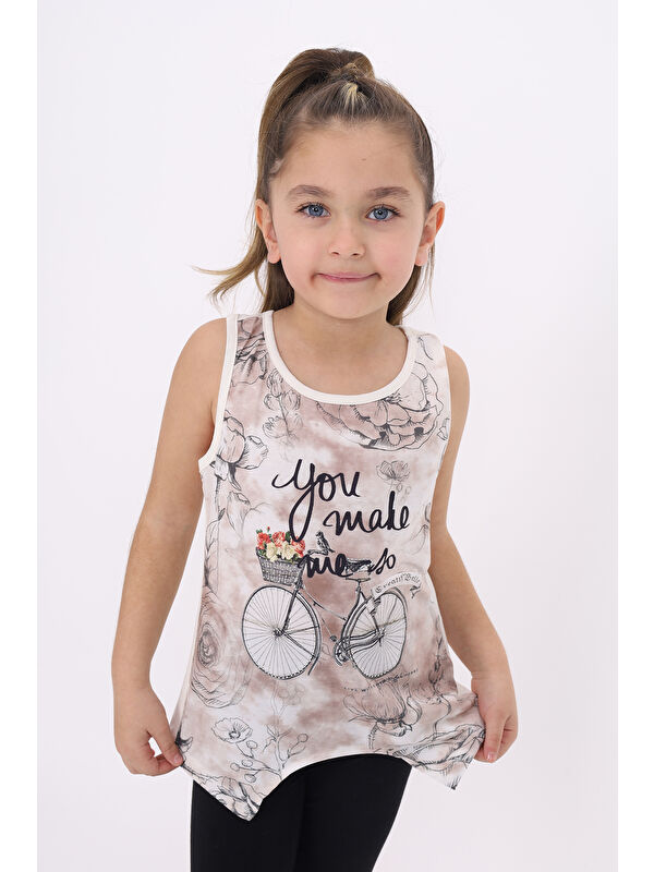 Toontoykids Kız Çocuk Bisiklet Baskılı Atlet
