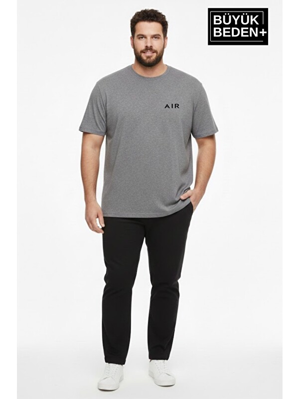 Süperlife Erkek Büyük Beden AR Baskılı 3xl-6xl Bisiklet Yaka Tshırt SPR26BTS510-01