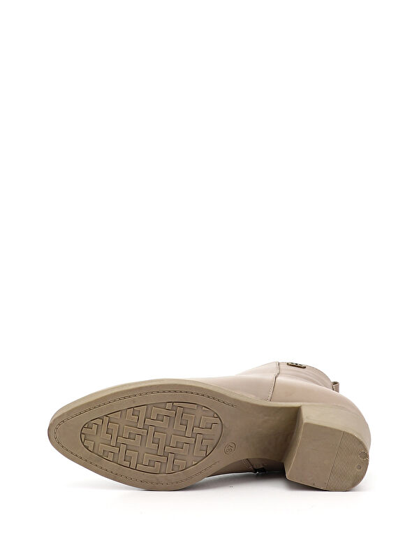 Gonderi(r) Kahverengi Gonderi(r) Hakiki Deri Kadın Fermuarlı Topuklu Bot