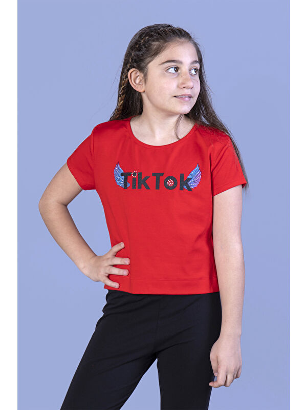 Toontoykids Kız Çocuk Ön Arka Baskılı Tişört