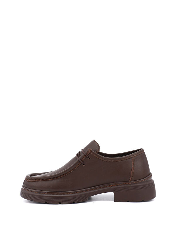 Kadın ÇİKOLATA KAHVE Bağcıklı Hakiki Deri Comfort Ayakkabı - Görsel 4