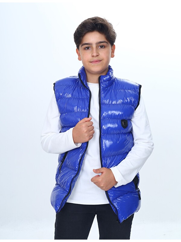 Toontoykids Erkek Çocuk Parlak Görünümlü Göğsü Armalı Yelek
