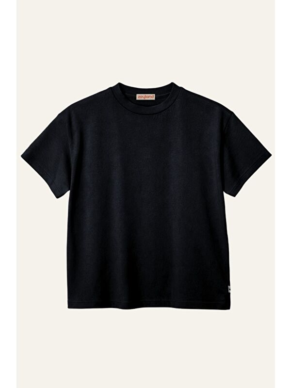ZEYLAND Kız Erkek Çocuk Oversize T-Shirt - Siyah