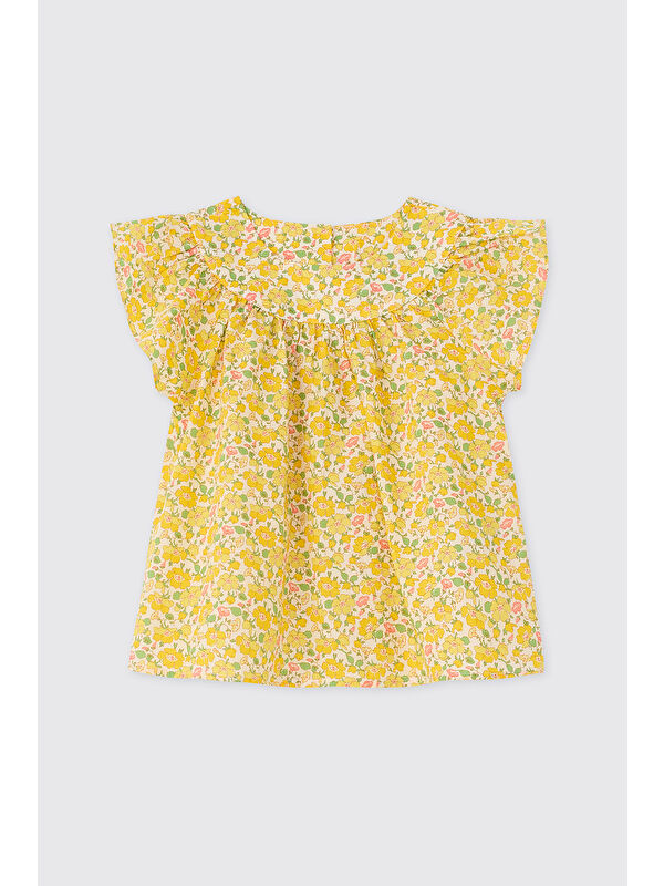 Panço Liberty Kumaş Çiçek Desenli Kız Bebek Bluz