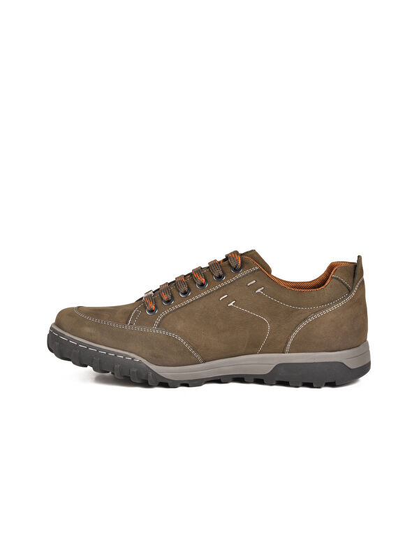 Haki Hakiki Deri Su İtici Erkek Outdoor Ayakkabı 2518 M - Görsel 3